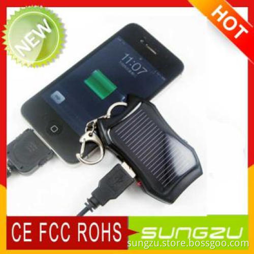 Solar Battery Charger with Keychain /Solar Rechargeable Bank Charger